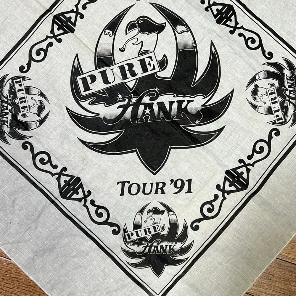 90s Hank Williams Jr. Concert Tour Bandanna Vintage